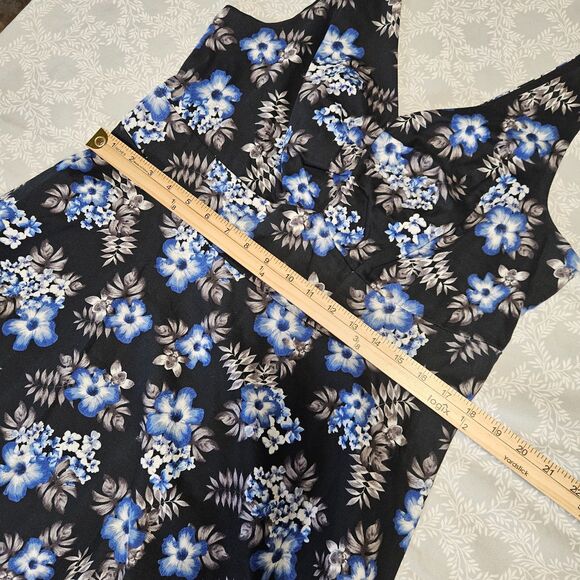 Torrid Dress Size 12 (L) Black Blue Gray Floral Sleeveless V-Neck Lined - Picture 7 of 12